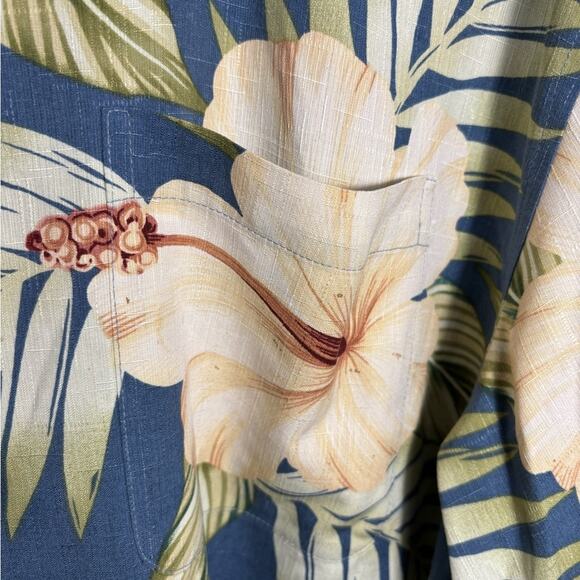 Reyn Spooner Regency Silk Jacquard Hawaiian Print Shirt - Picture 4 of 5